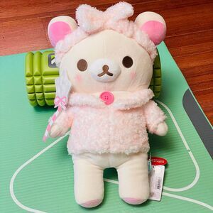 NWT LARGE San-X Pajama Party Rilakkuma Collection: Pink Korilakkuma 17” plushie